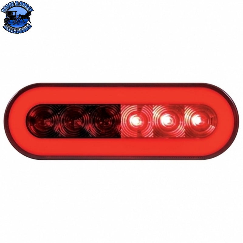22 LED 6" Oval GloLight (Stop, Turn & Tail) - Red LED/Red Lens