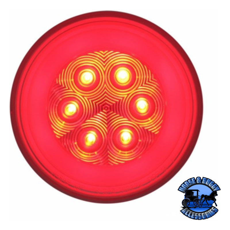 21 LED 4" Round GloLight (Stop, Turn & Tail) - Red LED/Clear Lens Tomato
