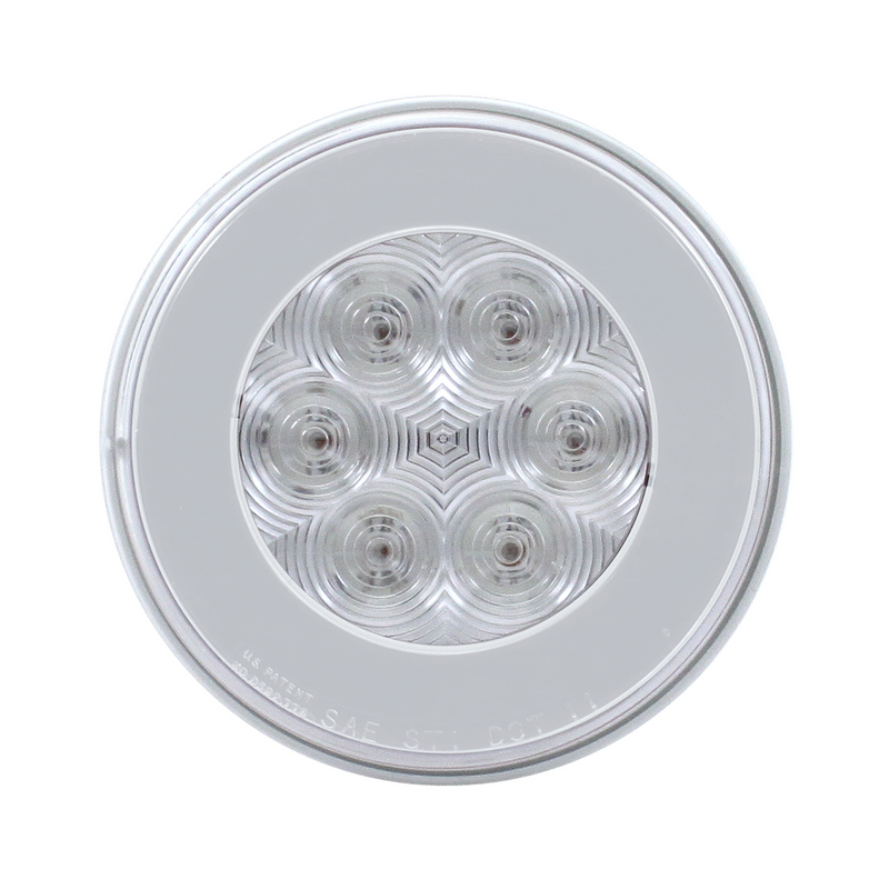 21 LED 4" Round GloLight (Stop, Turn & Tail) - Red LED/Clear Lens #37134