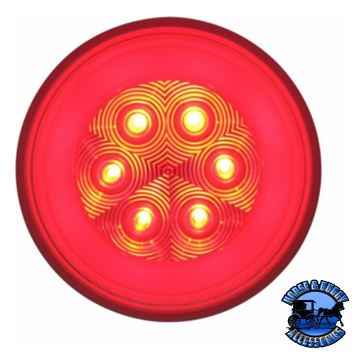 Tomato 21 LED 4" Round GloLight (Stop, Turn & Tail) - Red LED/Clear Lens