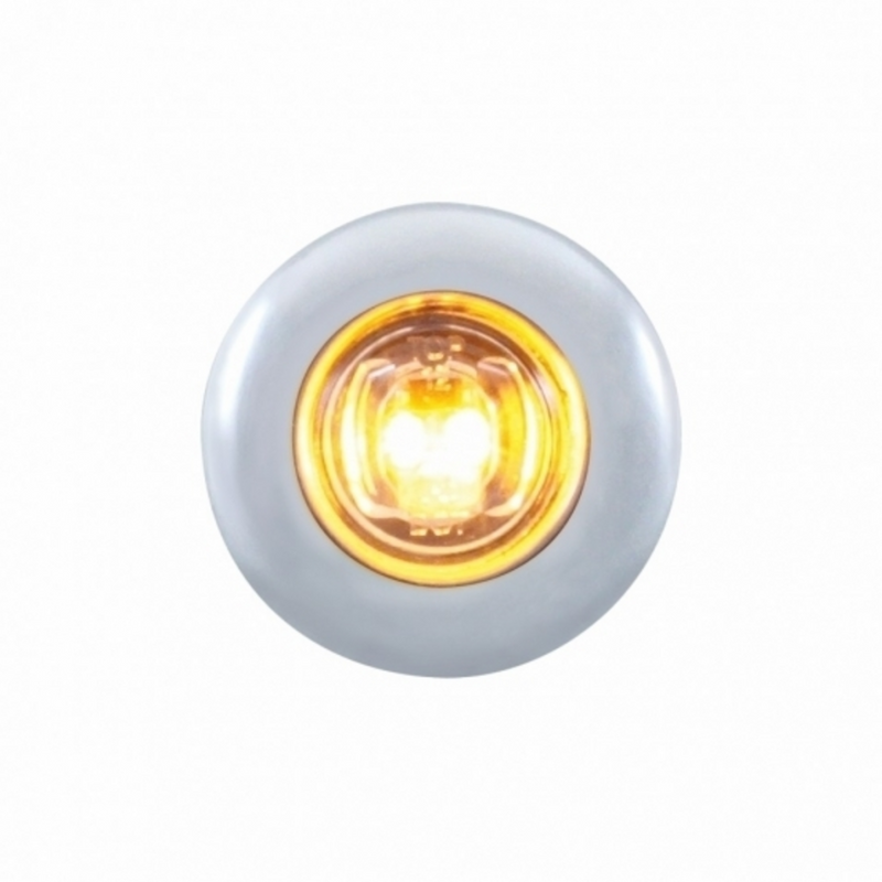 UP-37144 2 LED Mini Light With Bezel (Clearance/Marker) - Amber LED/Clear Lens