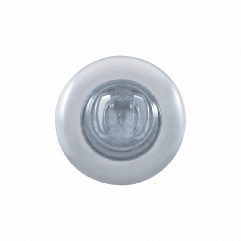 UP-37144 2 LED Mini Light With Bezel (Clearance/Marker) - Amber LED/Clear Lens