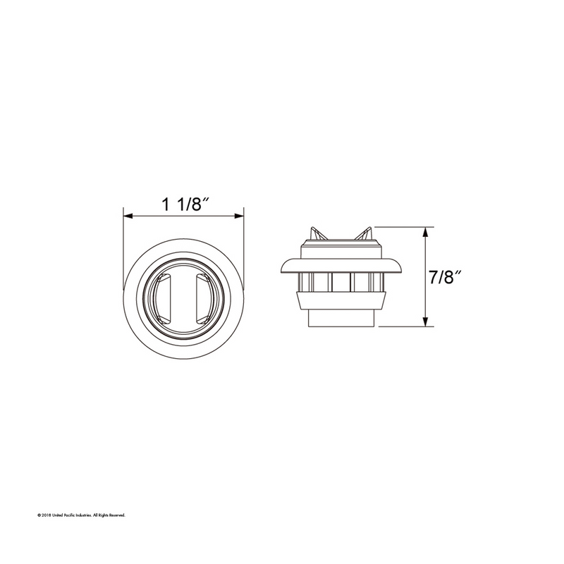 UP-37144 2 LED Mini Light With Bezel (Clearance/Marker) - Amber LED/Clear Lens