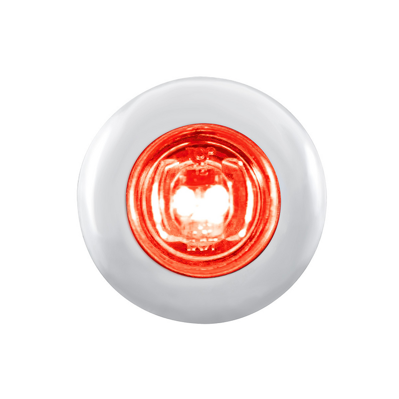 UP-37145 2 LED Mini Light With Bezel (Clearance/Marker) - Red LED/Clear Lens