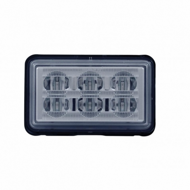 Luz de advertencia rectangular de 6 LED de alta potencia con soporte - LED ámbar (a granel)