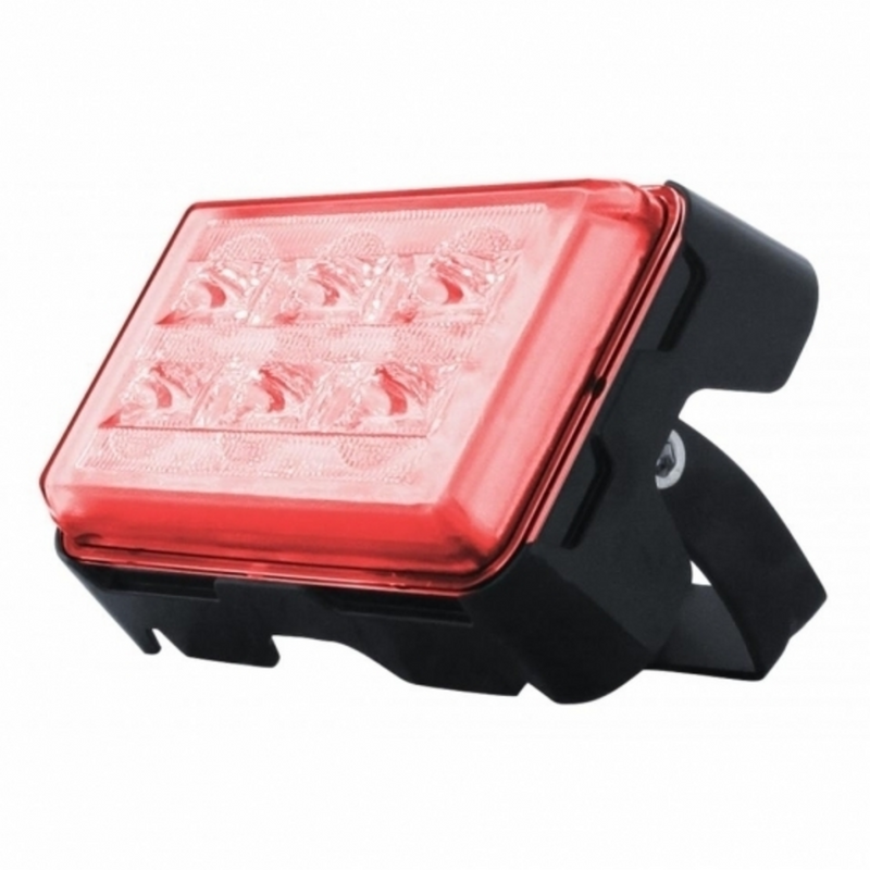 Luz de advertencia rectangular de 6 LED de alta potencia con soporte - LED rojo (a granel)
