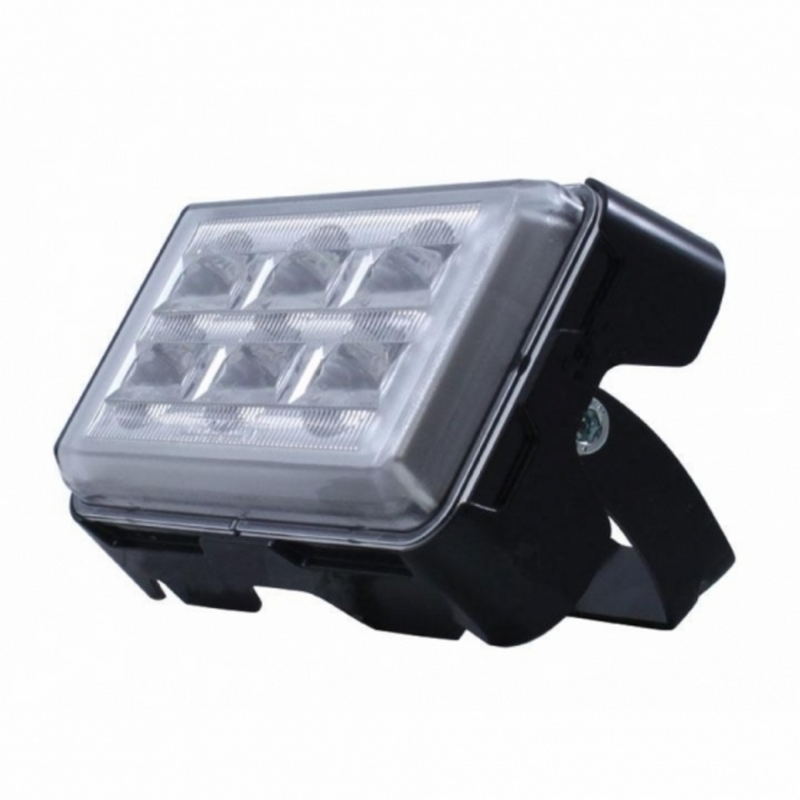 Luz de advertencia rectangular de 6 LED de alta potencia con soporte - LED rojo (a granel)