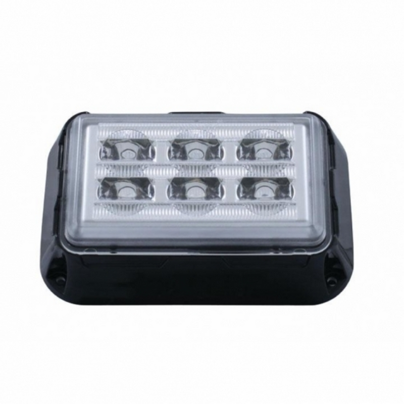 Luz de advertencia rectangular de 6 LED de alta potencia - LED rojo (a granel)