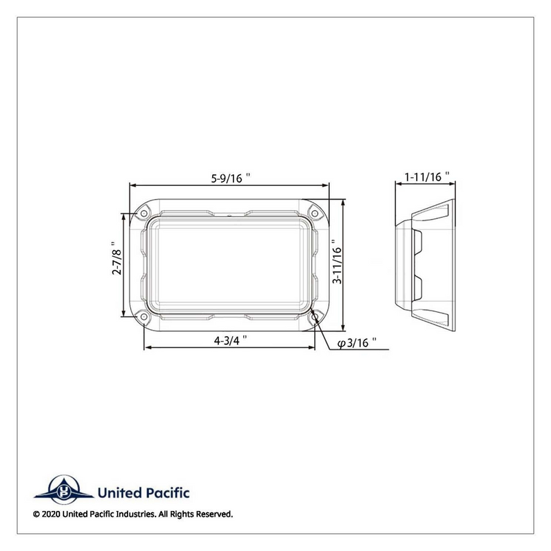 Luz de advertencia rectangular de 6 LED de alta potencia - LED rojo (a granel)