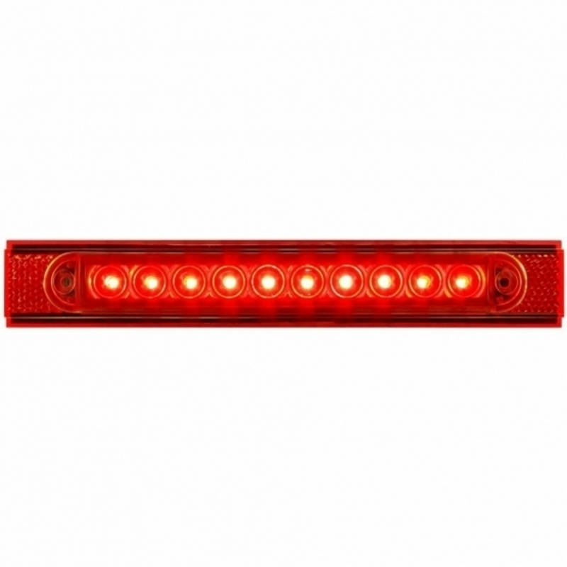 UP-37166 10 LED Conspicuity Reflector Plate Light With Red Reflector - Red LED/Red Lens
