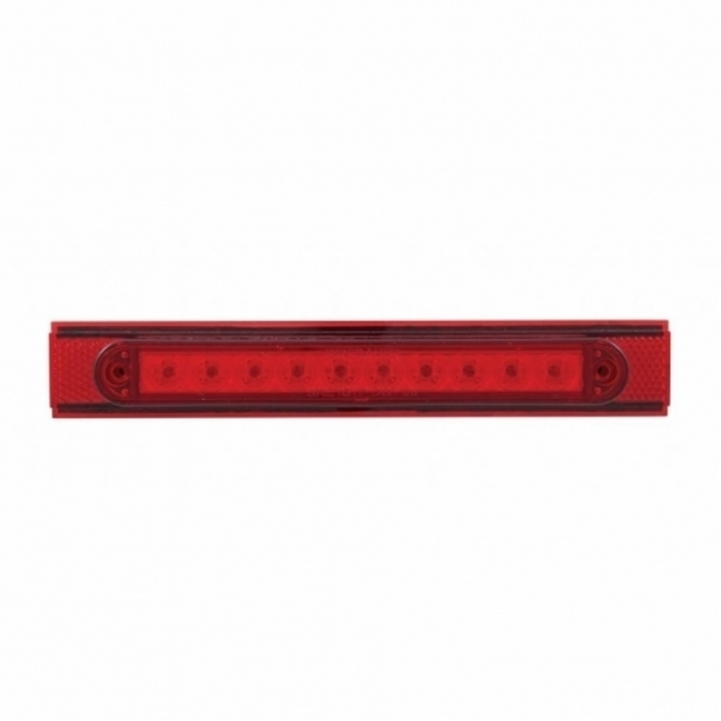 UP-37166 10 LED Conspicuity Reflector Plate Light With Red Reflector - Red LED/Red Lens
