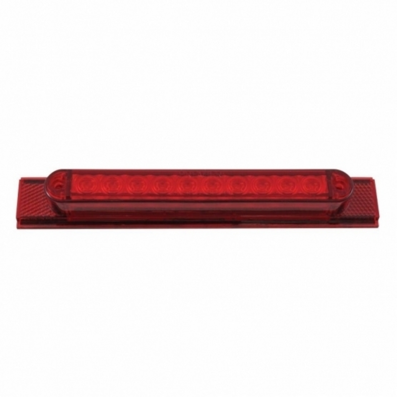 UP-37166 10 LED Conspicuity Reflector Plate Light With Red Reflector - Red LED/Red Lens