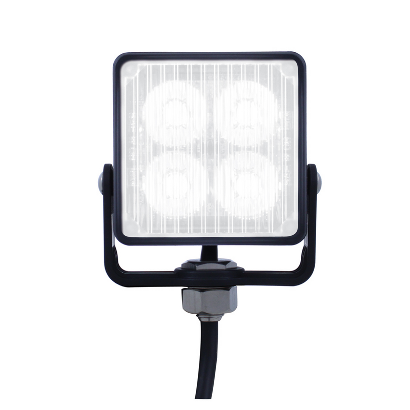 Luz de advertencia cuadrada de 4 LED de alta potencia - LED blanco (a granel)
