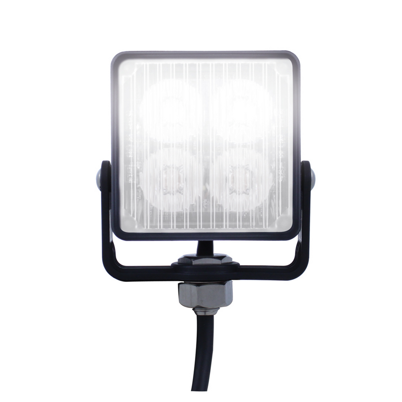 Luz de advertencia cuadrada de 4 LED de alta potencia - LED blanco (a granel)