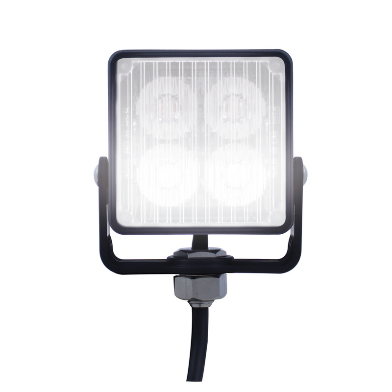 Luz de advertencia cuadrada de 4 LED de alta potencia - LED blanco (a granel)