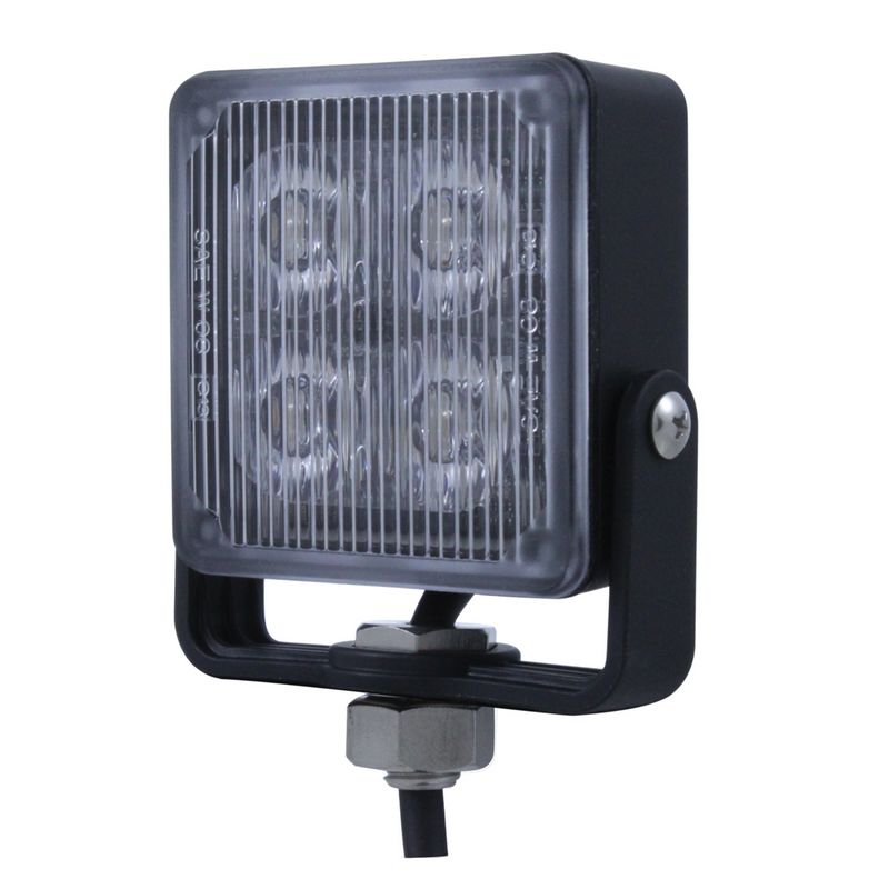 Luz de advertencia cuadrada de 4 LED de alta potencia - LED blanco (a granel)