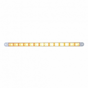 UP-37192B 14 LED 12" Auxiliary Warning Light Bar Only - Amber LED/Clear Lens (Bulk)
