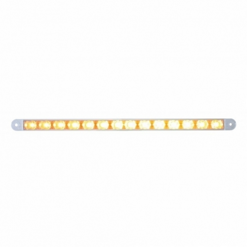 UP-37192B 14 LED 12" Auxiliary Warning Light Bar Only - Amber LED/Clear Lens (Bulk)