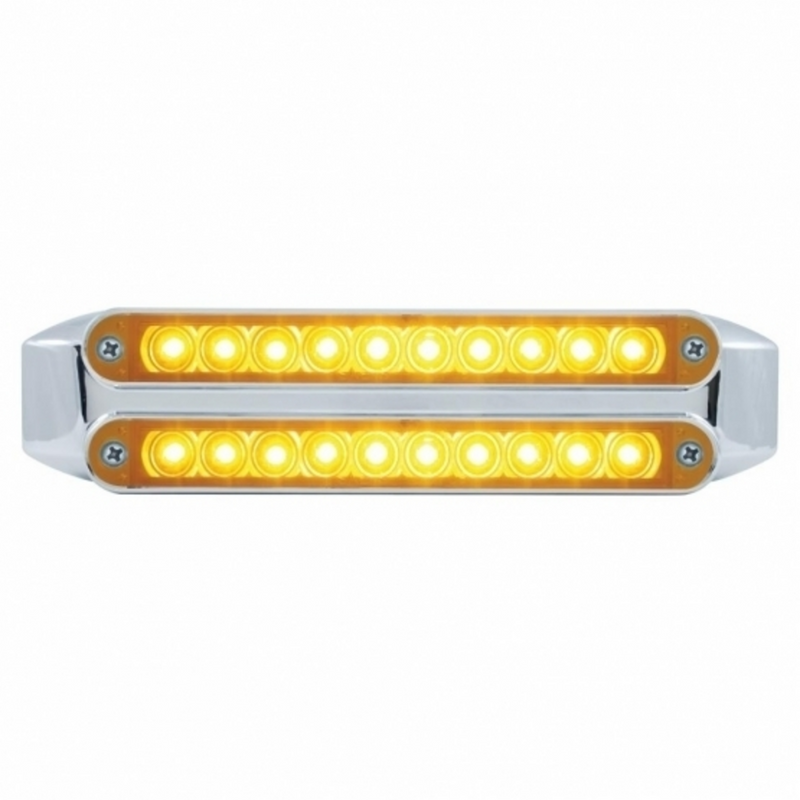 Barras de luces intermitentes duales de 10 LED de 6-1/2" - LED ámbar/lente ámbar