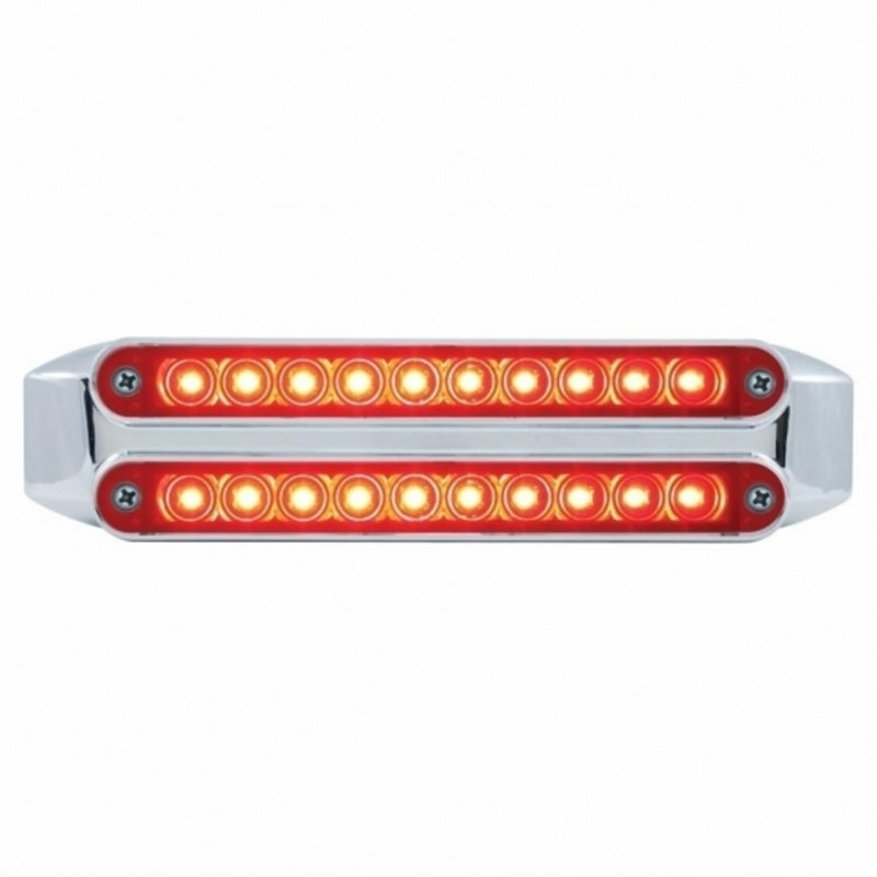 Dual 10 LED 6-1/2" Light Bars (Stop, Turn & Tail) - Red LED/Red Lens