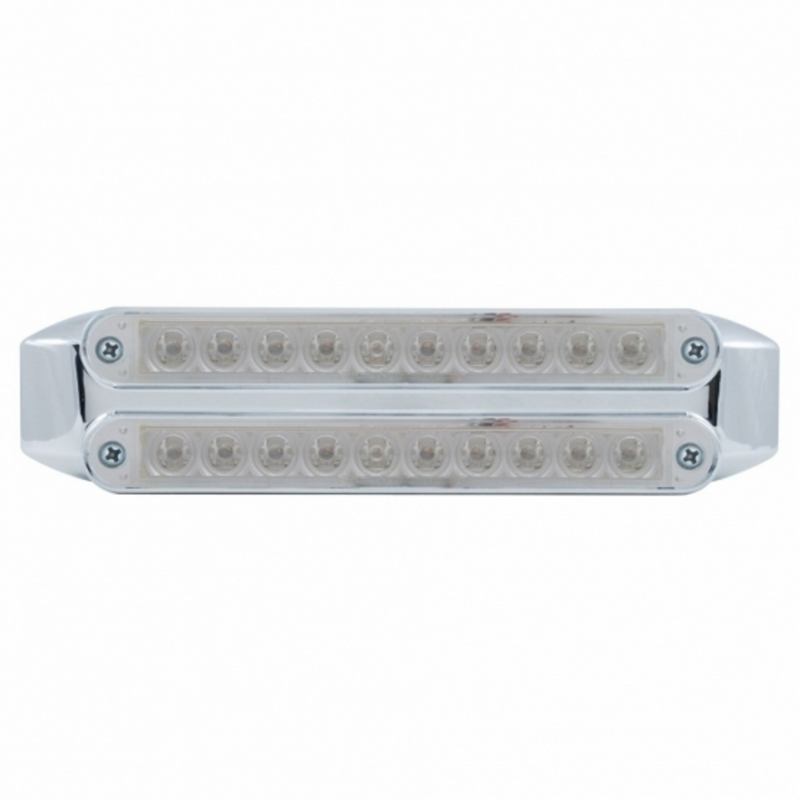 Barras de luces intermitentes duales de 10 LED de 6-1/2" - LED ámbar/lente transparente