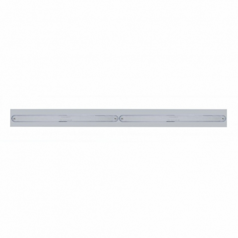 Chrome Top Mud Flap Plate With Two 14 LED 12" Light Bars - Red LED/Chrome Lens