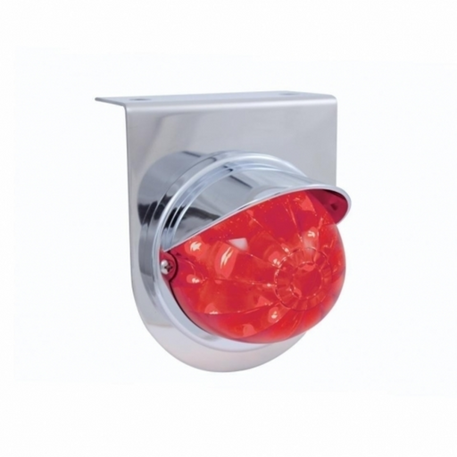 UP-37249 Stainless Light Bracket With 17 LED Dual Function Watermelon Light & Visor - Red LED/Red Lens