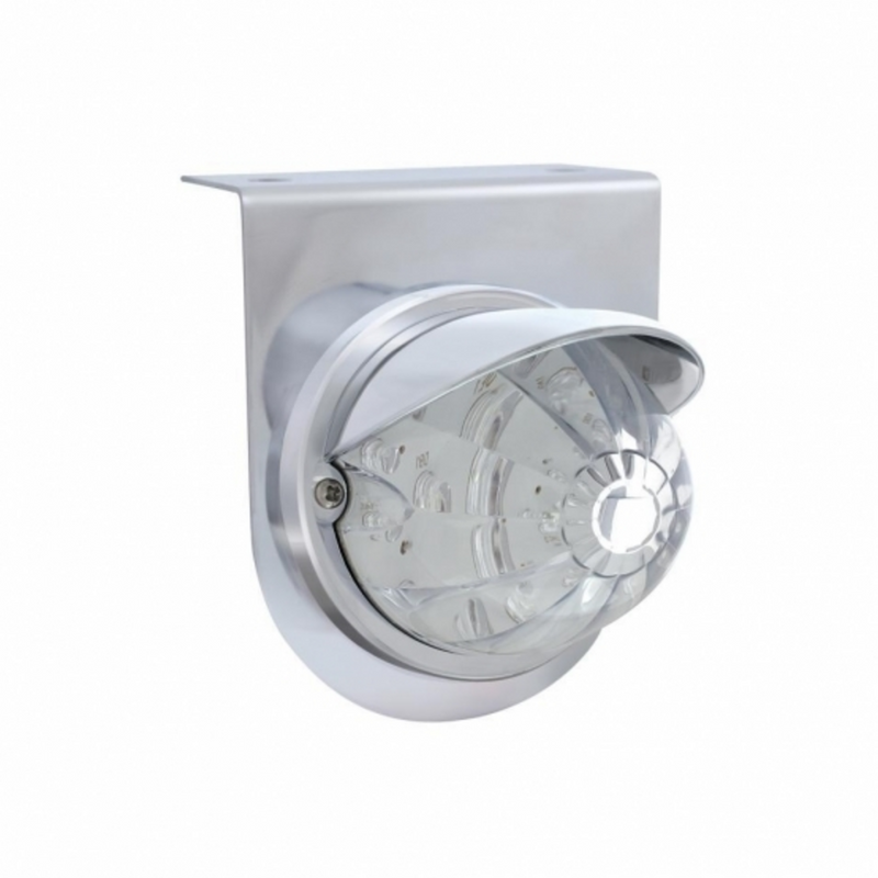 UP-37255 Stainless Light Bracket With 17 LED Watermelon Light & Visor - Red LED/Clear Lens