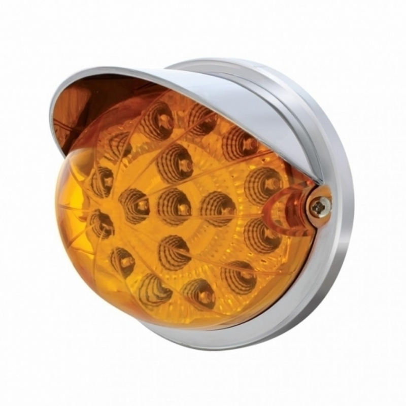 UP-37278 17 LED Dual Function Watermelon Clear Reflector Flush Mount Kit With Visor - Amber LED/Amber Lens
