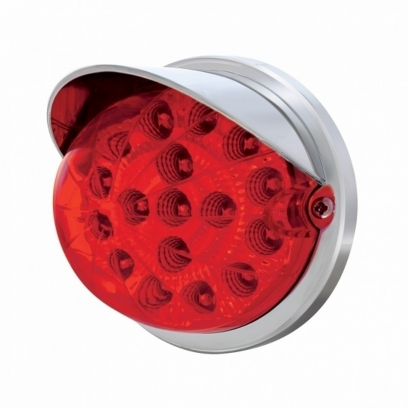 Kit de montaje empotrado con reflector transparente de sandía de 17 LED con visera - LED rojo/lente roja