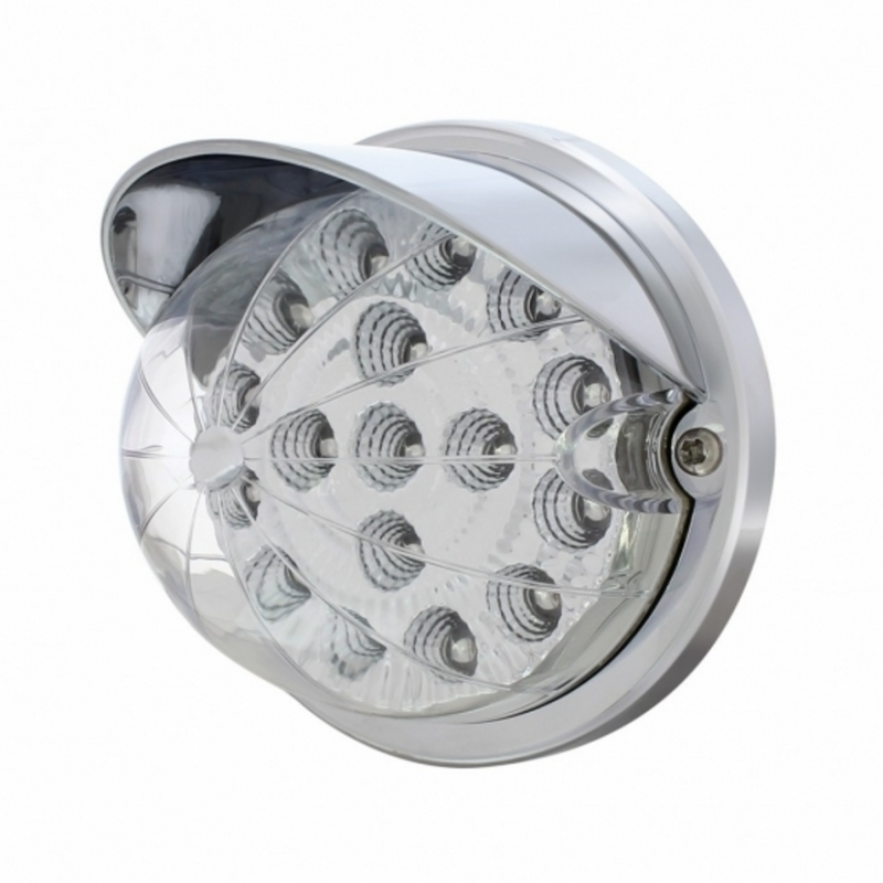 UP-37285 17 LED Watermelon Clear Reflector Flush Mount Kit With Visor - Red LED/Clear Lens