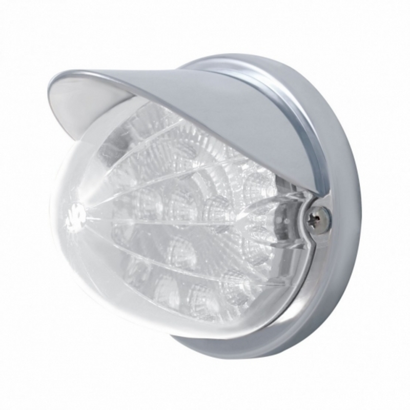 UP-37288 17 LED Reflector Watermelon Flush Mount Kit With Visor - Amber LED/Clear Lens