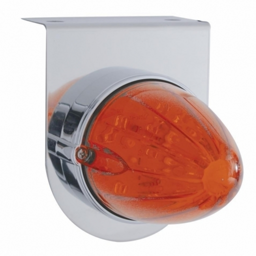 UP-37303 Stainless Light Bracket With 19 LED Watermelon Light - Amber LED/Dark Amber Lens