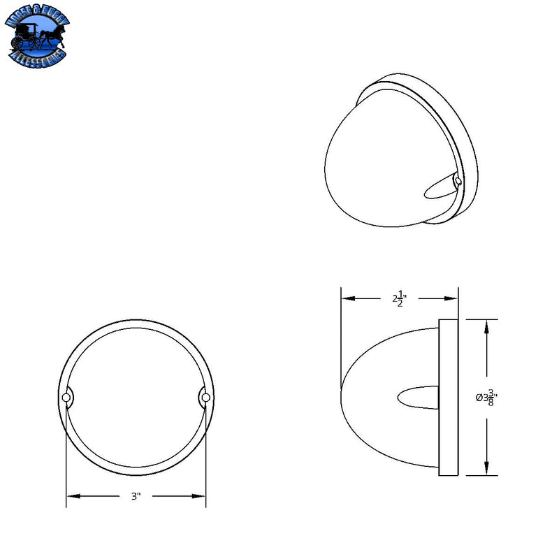 UP-37311 17 LED Watermelon Flush Mount Kit With Low Profile Bezel - Amber LED/Dark Amber Lens