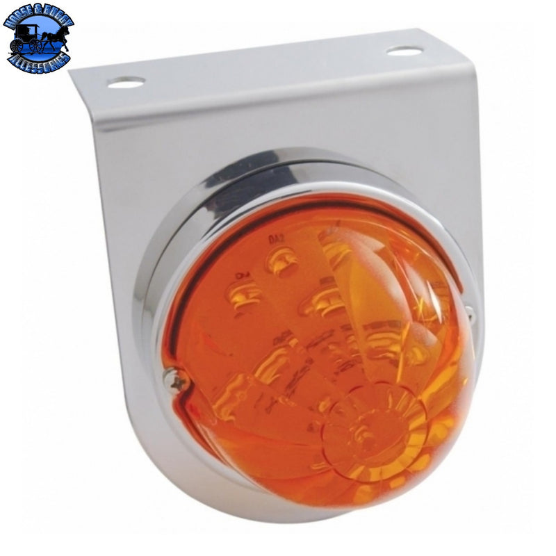 UP-37312 Stainless Light Bracket With 17 LED Watermelon Light - Amber LED/Dark Amber Lens