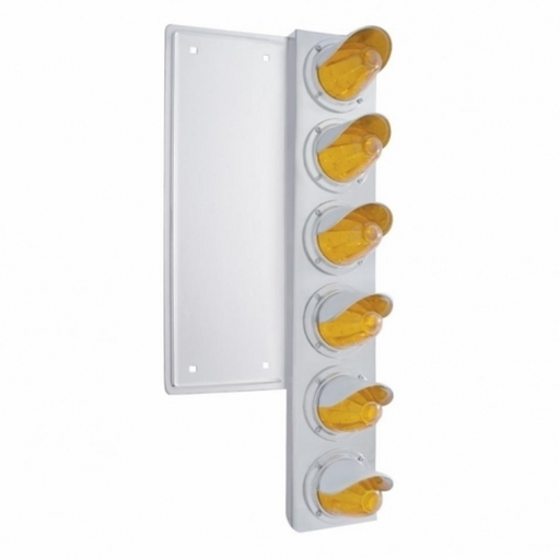 UP-37354 FL SS Front Air Cleaner Bracket With 12X 11 LED Watermelon Lights & Visors -Amber LED & Lens