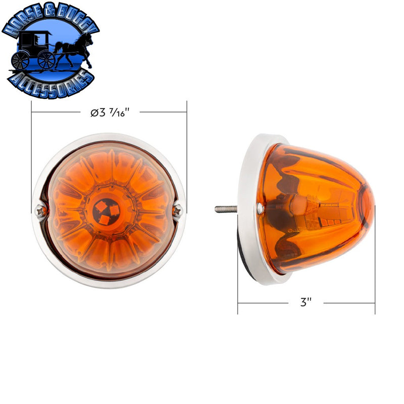 ULTRABURST GLASS WATERMELON FLUSH MOUNT KIT WITH 18 LED BULB (CHOOSE COLOR) WATERMELON Amber/Amber,Amber/Dark Amber,Amber/Clear,Red/Clear,White/Clear,Blue/Clear,Green/Clear,Purple/Clear,Red/Red Chocolate