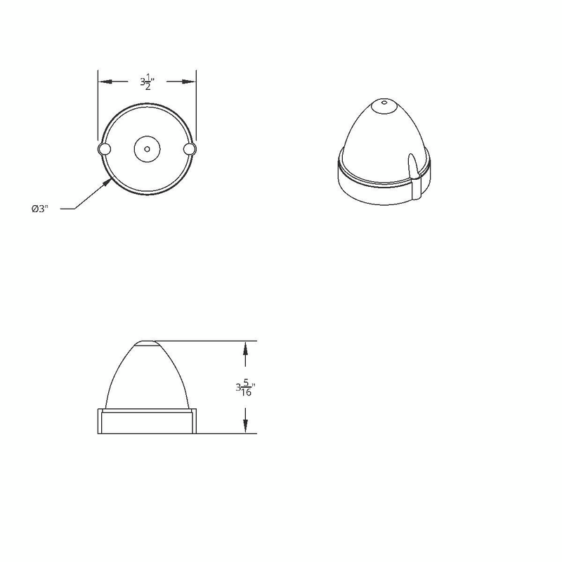 UP-37452 19 LED Watermelon Flush Mount Kit - Amber LED/Amber Lens