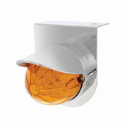 UP-37454 Stainless Light Bracket With 19 LED Bullet Style Grakon 1000 Light & Visor - Amber LED/Amber Lens