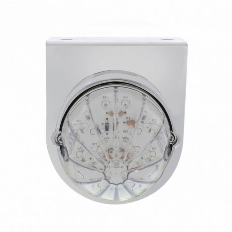 UP-37457 Stainless Light Bracket With 19 LED Bullet Style Grakon 1000 Light - Amber LED/Clear Lens
