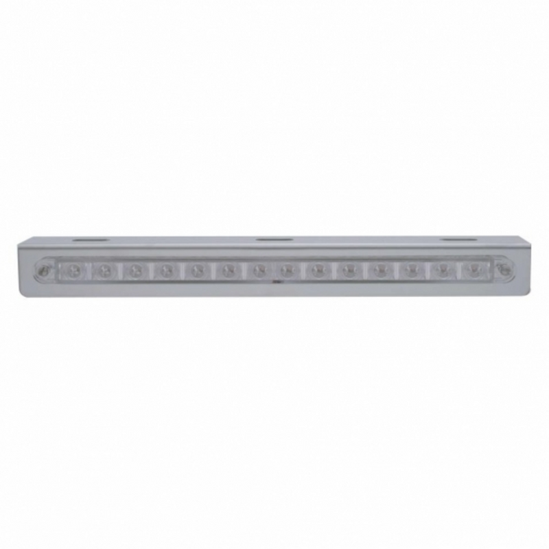Stainless Light Bracket With 14 LED 12" Sequential Light Bar (Left to Right) - Amber LED/Clear Lens