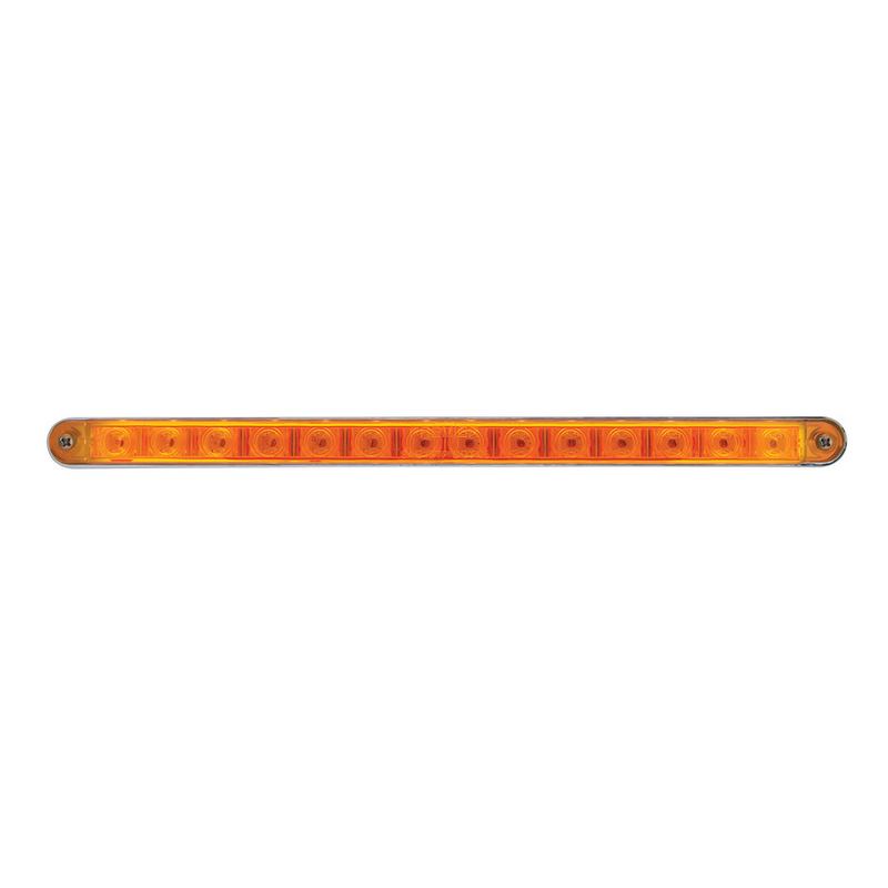 UP-37522 14 LED 12" Sequential Light Bar With Bezel - Amber LED/Amber Lens