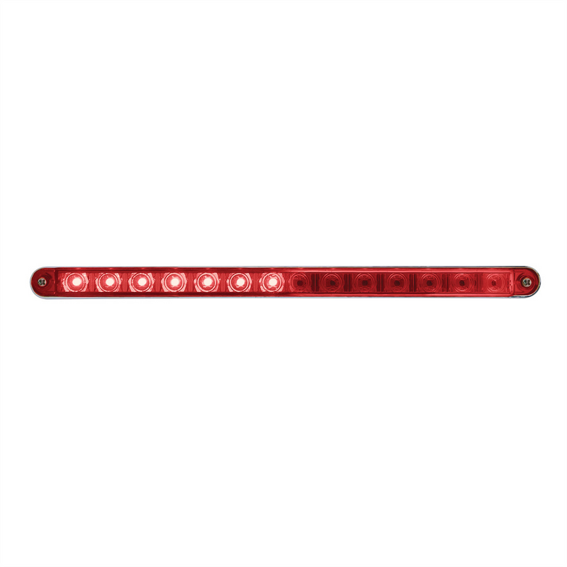 UP-37523 14 LED 12" Sequential Light Bar With Bezel - Red LED/Red Lens