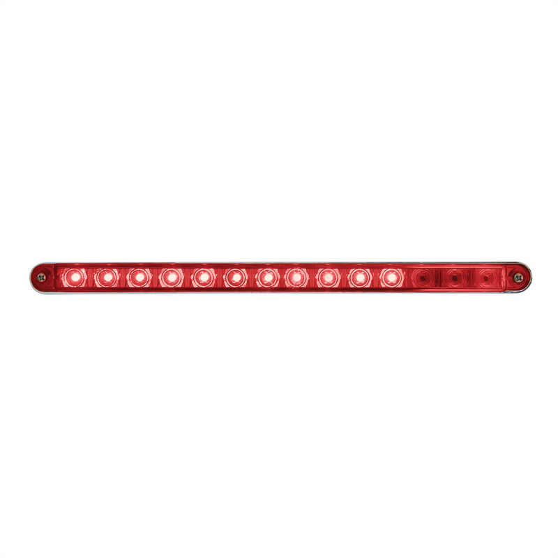 UP-37523 14 LED 12" Sequential Light Bar With Bezel - Red LED/Red Lens