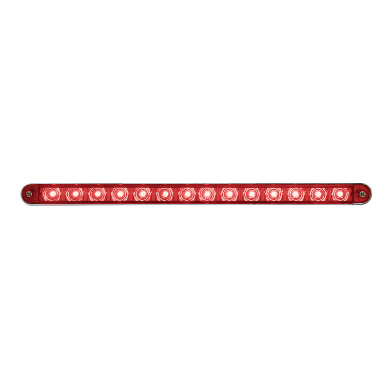 UP-37523 14 LED 12" Sequential Light Bar With Bezel - Red LED/Red Lens