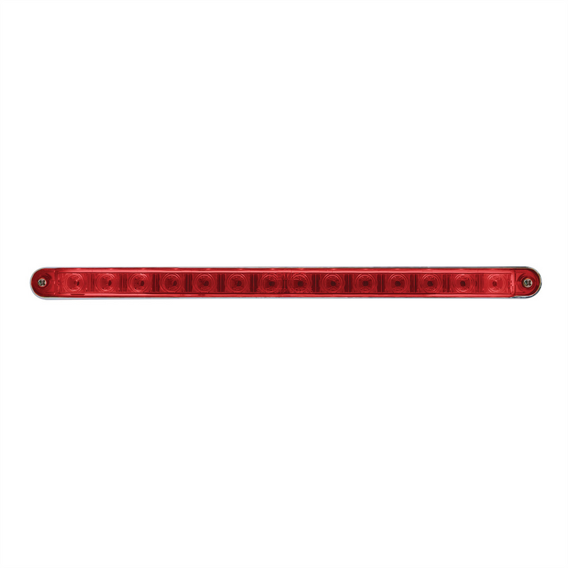 UP-37523 14 LED 12" Sequential Light Bar With Bezel - Red LED/Red Lens