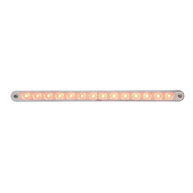 UP-37524 14 LED 12" Sequential Light Bar With Bezel - Amber LED/Clear Lens