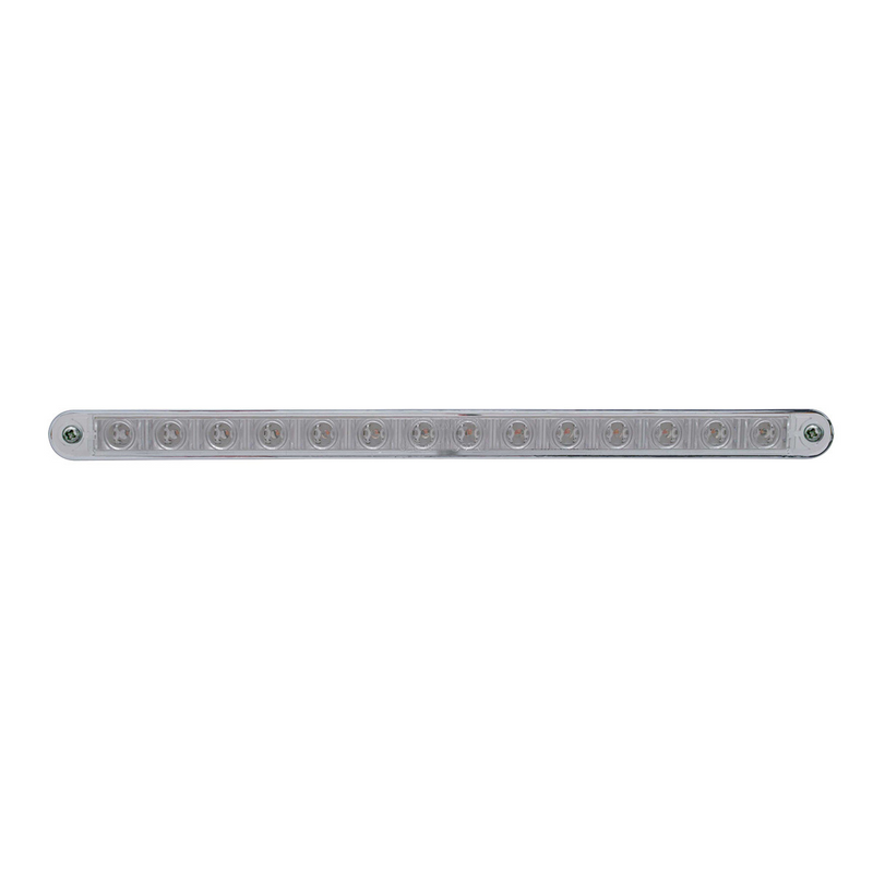 UP-37524 14 LED 12" Sequential Light Bar With Bezel - Amber LED/Clear Lens