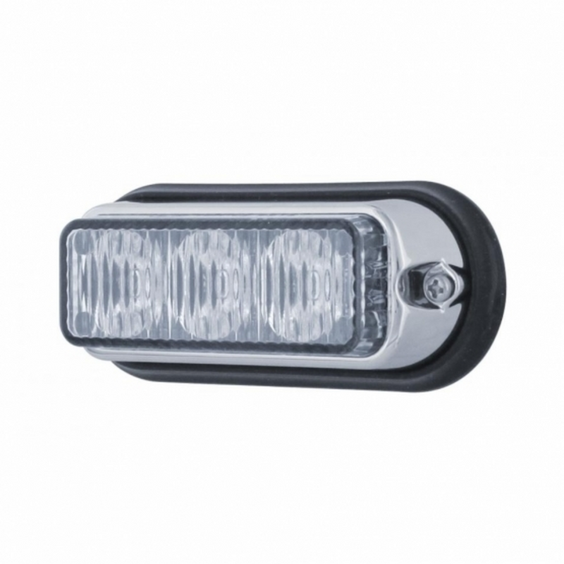 Luz de advertencia de 3 LED con bisel negro - LED blanco (a granel)