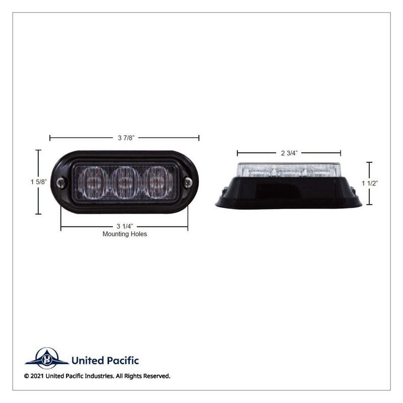 Mini luz de advertencia de 3 LED - LED rojo (a granel)